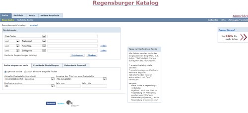 Regensburger Katalog/OPAC 2012