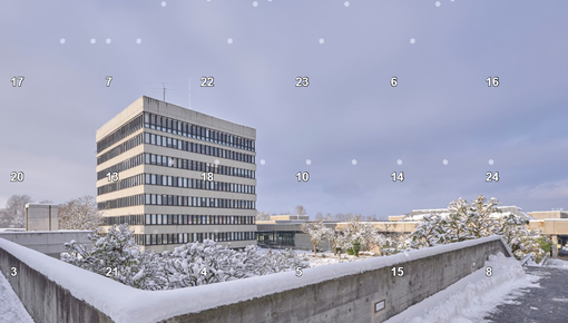 Adventskalender - Bild vom Sammelgebäude in Schnee gehüllt - Foto: Markus Meilinger