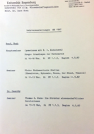 Lehrveranstaltung Sommersemester 1982