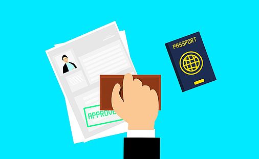 Graphic: Passport and Stamp