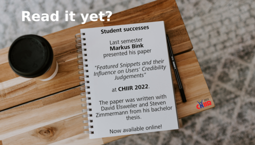 Markus Binks paper of CHIIR 2022 can now be read online