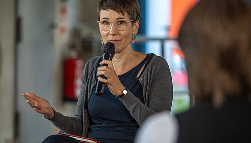 Juliane Tomann spricht bei Ehrenamt.vermittelt.Industriekultur