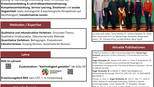 Poster des Lehrstuhls Prof. Singer-Brodowski