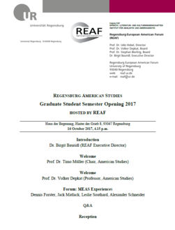 Reaf Graduate Student Semester Opening 2017