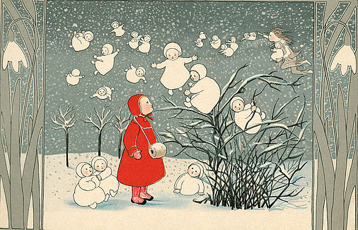 Tanzende Schneeflockenkinder locken Marilenchen