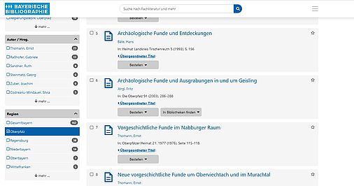 Filterung nach Regionen