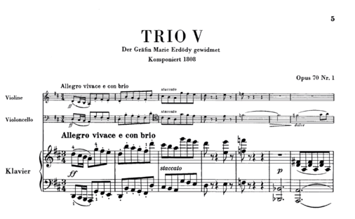 Beethoven: Geistertrio Noten Geistertrio