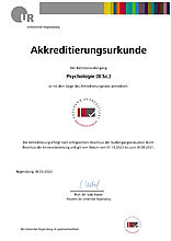 Akkreditierungsurkunde Psychologie B.Sc.