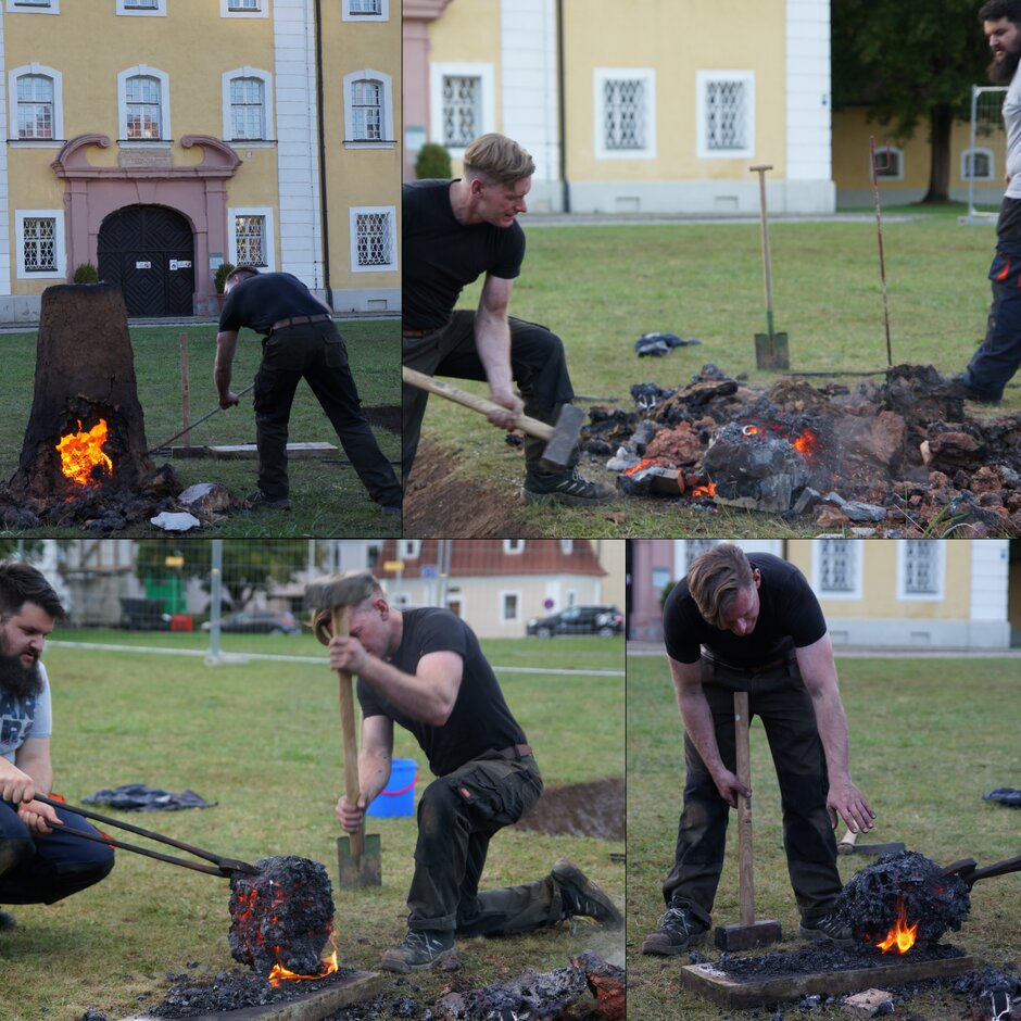 Collage zur Eisenverhüttung (öffnet Vergrößerung des Bildes)