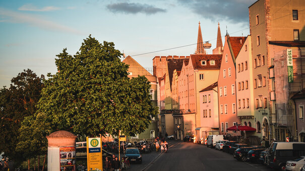 Häuserfassaden in der Keplerstraße in Regensburg