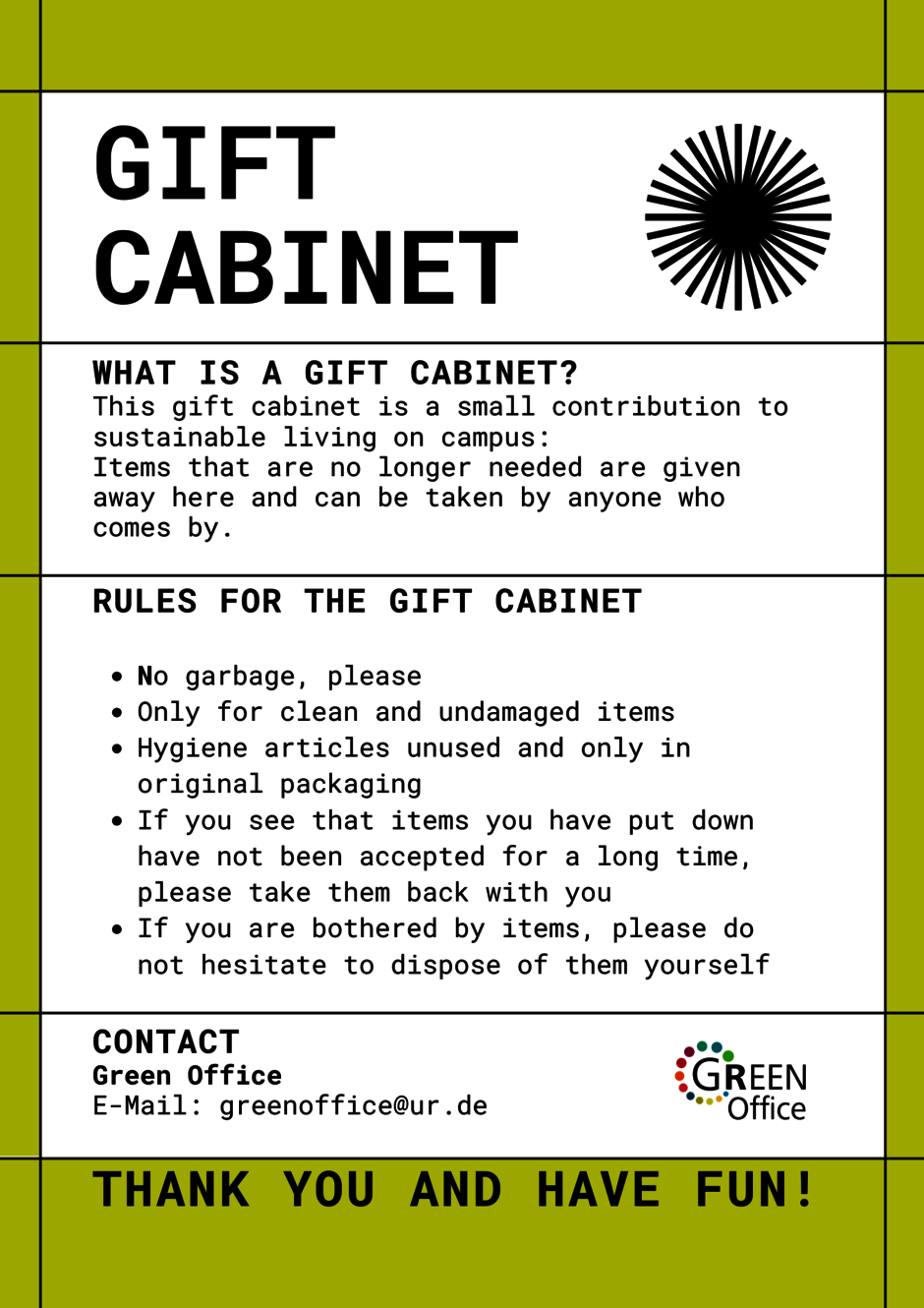 Sign with the rules of the Giveaway Cabinet in PT