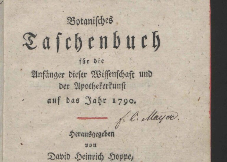 Titelblatt. Botanisches Taschenbuch für die Anfänger dieser Wissenschaft und der Apothekerkunst. 1790