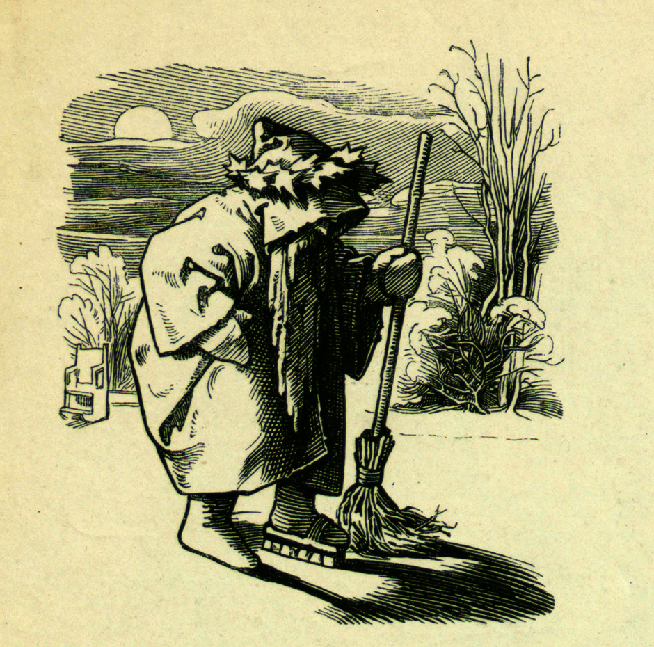 Herr Winter beim Glätten des Eises