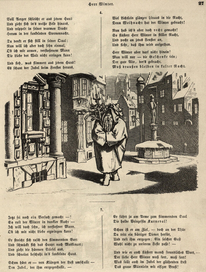 Herr Winter. Text: Hermann Rollet; Illustration: Moritz von Schwind. (öffnet Vergrößerung des Bildes)
