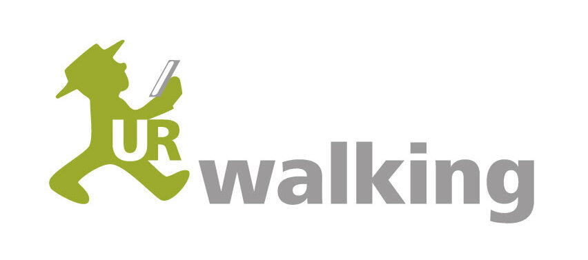 Logo: ein grünes Ampelmännchen mit dem Schriftzug UR Walking. Das Logo ist verlinkt mit der Webseite von UR Walking. (externer Link, öffnet neues Fenster)