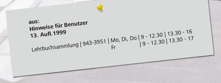 Öffnungszeiten 1999 (öffnet Vergrößerung des Bildes)