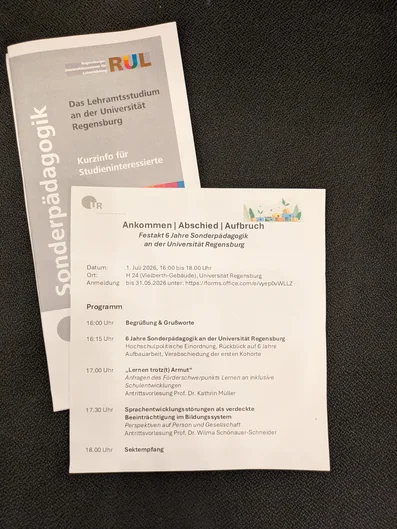 Programm zur Antrittsvorlesung, Flyer LA Sonderpädagogik