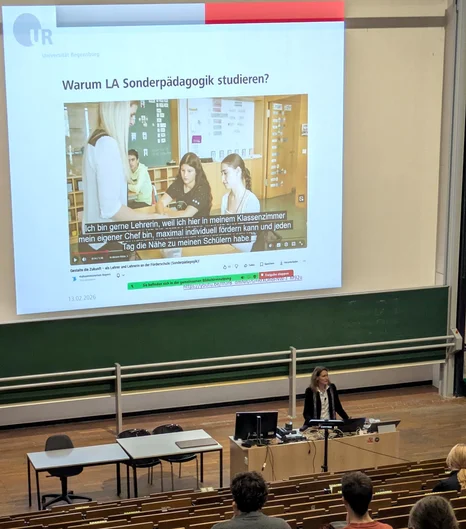Regensburger Hochschultag - Eindrücke - Kurzvorstellung Sonderpädagogik im Vortrag