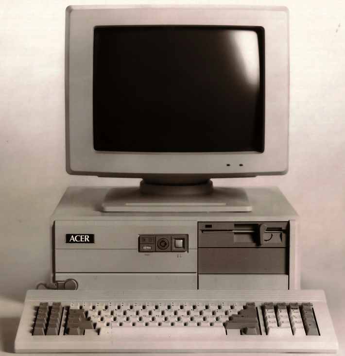 Acer 910 - Im Bild ein früheres Modell [mit altem ACER Logo aus der Zeit vor 1987], ab 1990 übernahm Acer bereits den US-amerikanischen Computerhersteller Altos Computer Systems (öffnet Vergrößerung des Bildes)