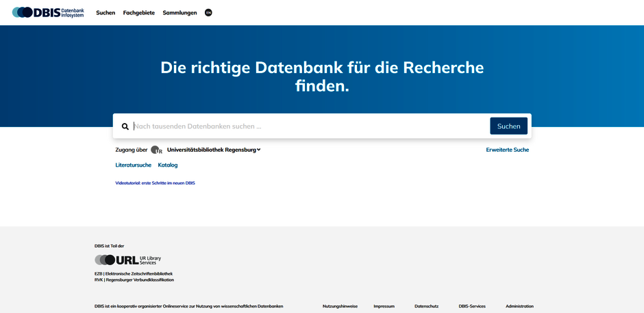 Bildschirmausschnitt Recherche in DBIS (opens enlarged image)