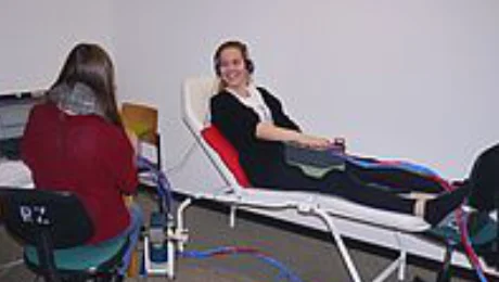 Examination situation with tactile stimulation