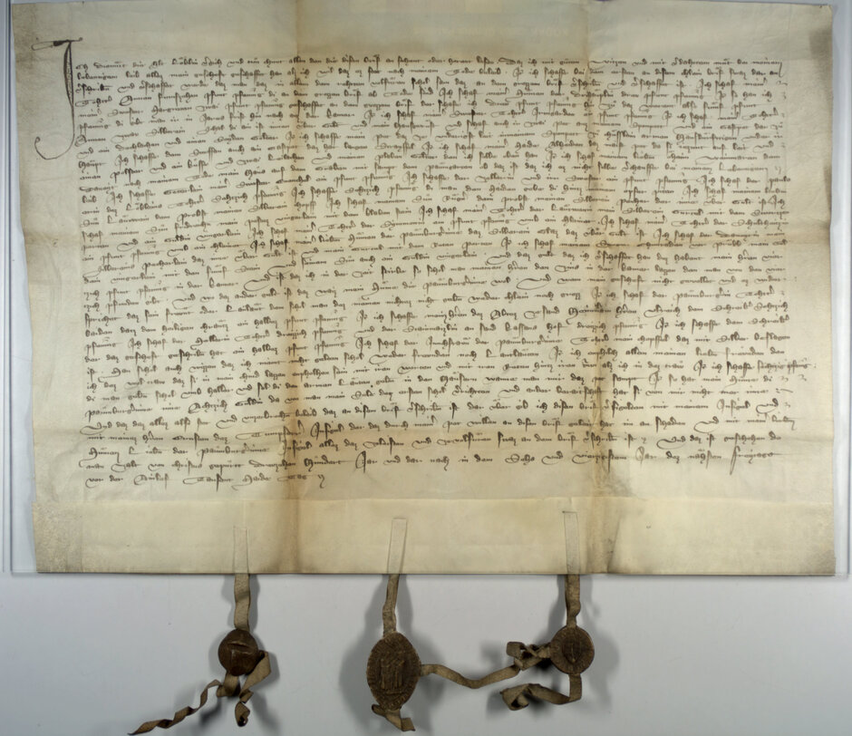 Testament Diemut Löbel 1346 (öffnet Vergrößerung des Bildes)