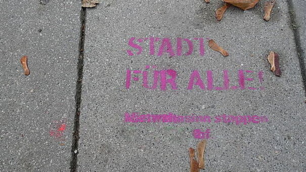 Frankfurt Schriftzug Stadt für alle (Foto: Lena Möller)