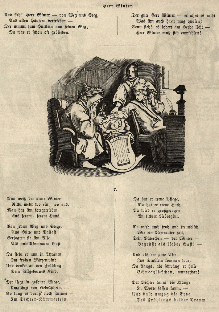 Herr Winter. Text: Hermann Rollet; Illustration: Moritz von Schwind. (öffnet Vergrößerung des Bildes)