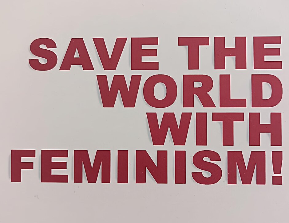 Feministischer Flyer von an.schläge (öffnet Vergrößerung des Bildes)