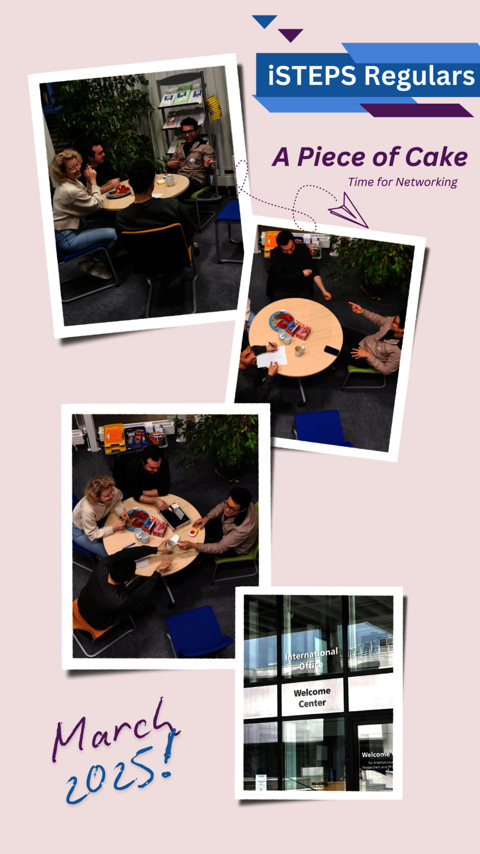 Bildercollage aus 3 Bildern mit Impressionen der Veranstaltung. Studierende sitzen an einem runden Tisch und reden.