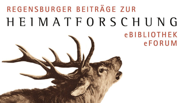 Bild eines Hirsches und Schriftzug Regensburger Beiträge zur Heimatforschung