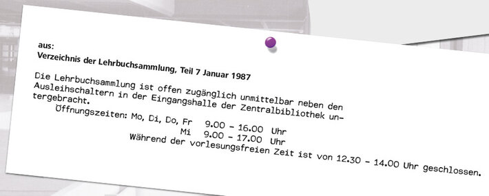 Öffnungszeiten 1987 (öffnet Vergrößerung des Bildes)
