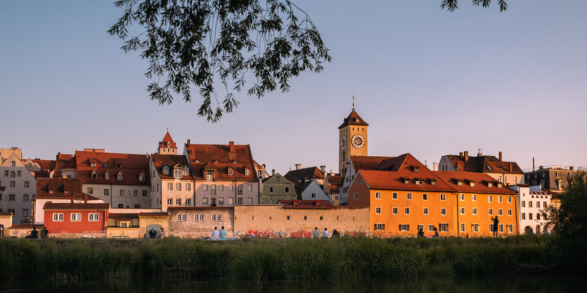 Donau mit Blick auf die Regensburger Altstadt