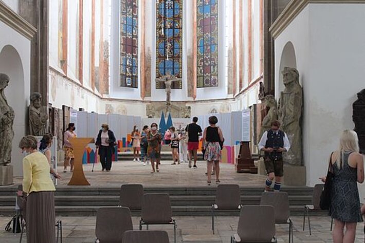 Eröffnungstag der Ausstellung ,,Einblicke. Menschen in Regensburg" im Historischen Museum der Stadt Regensburg. Foto: Carola Grüninger-Schmitz (2020). (öffnet Vergrößerung des Bildes)