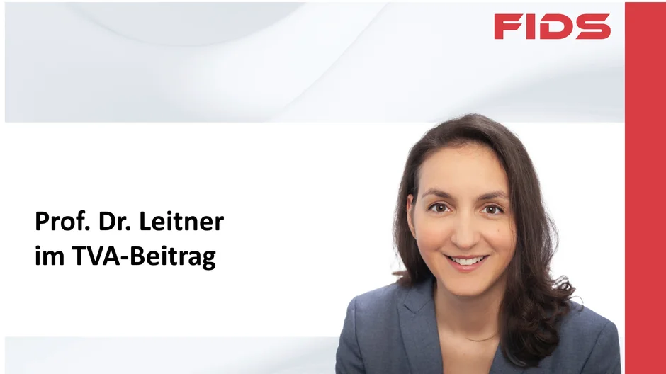 Foto von Frau Prof. Dr. Leitner und Titel der Veranstaltung