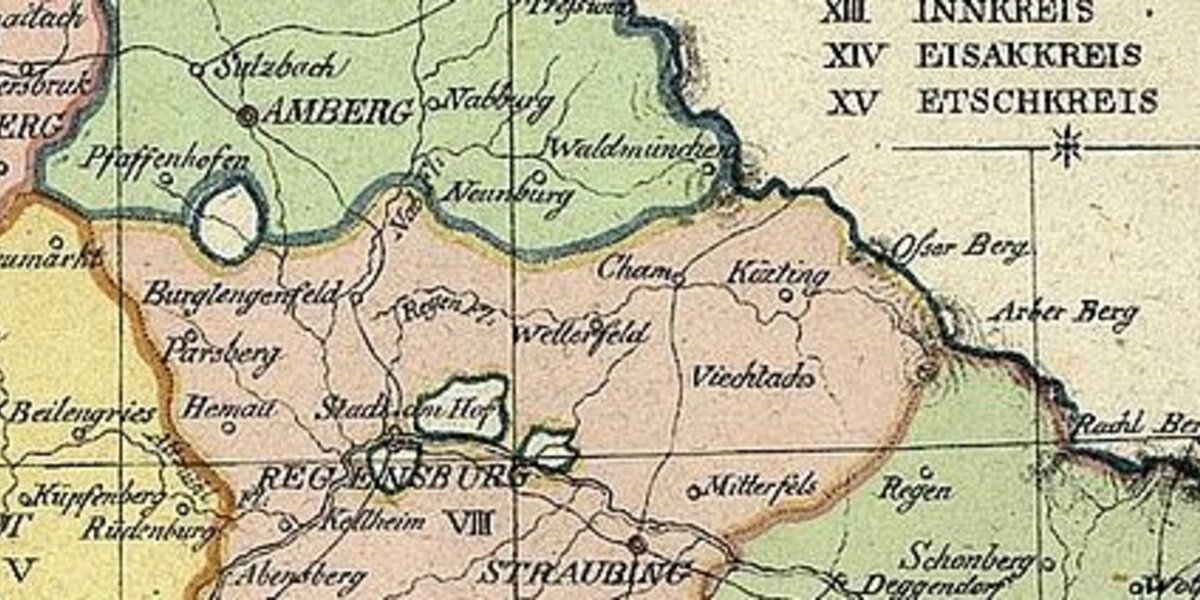 Kartenausschnitt Ostbayern