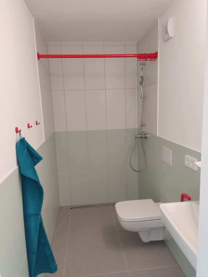 bathroom with shower and toilet (öffnet Vergrößerung des Bildes)