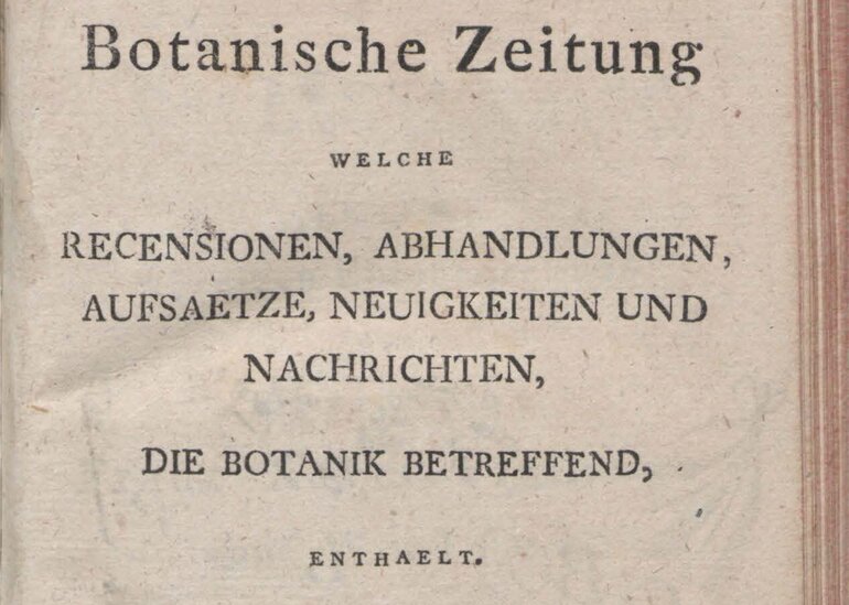 Titelblatt. Botanische Zeitung. 1. Jahrgang (1802)