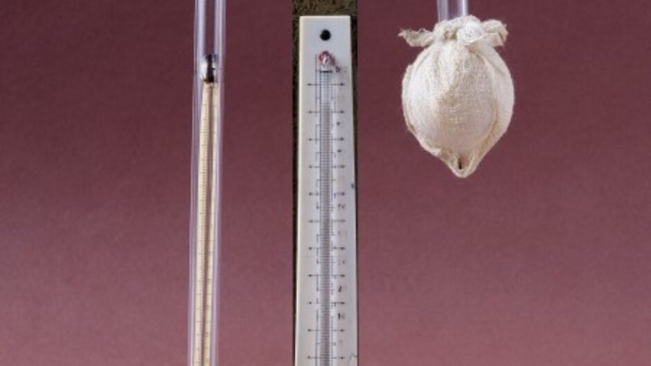 Hygrometer nach Daniell, 1865 (öffnet Vergrößerung des Bildes)