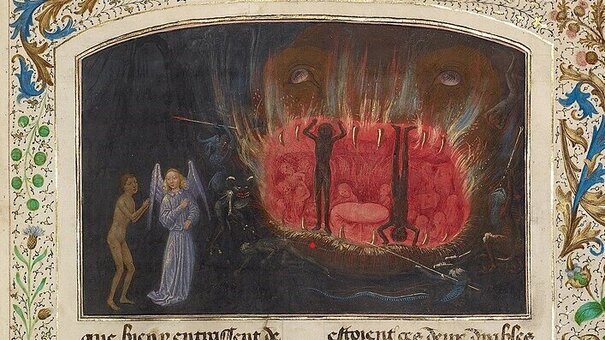 Illustration der Visio Tnugdali, Simon Marmion, 1470