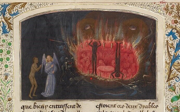 Illustration der Visio Tnugdali, Simon Marmion 1470