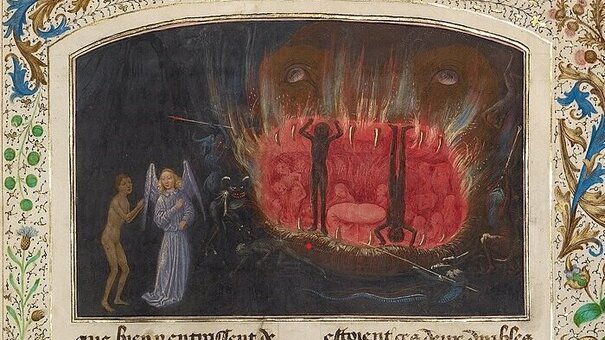 Illustration der Visio Tnugdali, Simon Marmion 1470