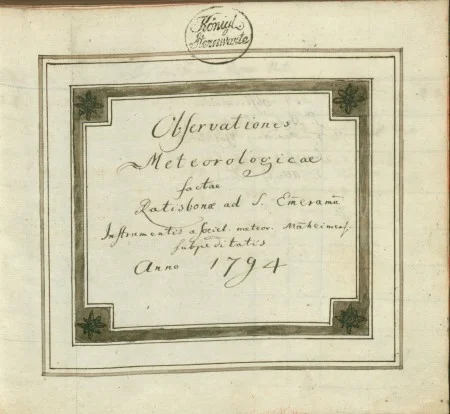 Observationes meteorologicae, 1794 (öffnet Vergrößerung des Bildes)