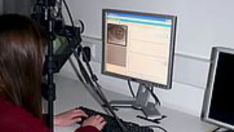 Examination situation with eye tracker