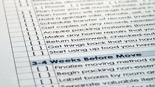 Checkliste zum Einzug