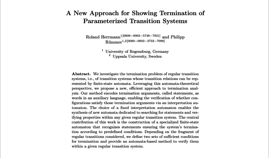 A screen caption of the title and abstract of a paper