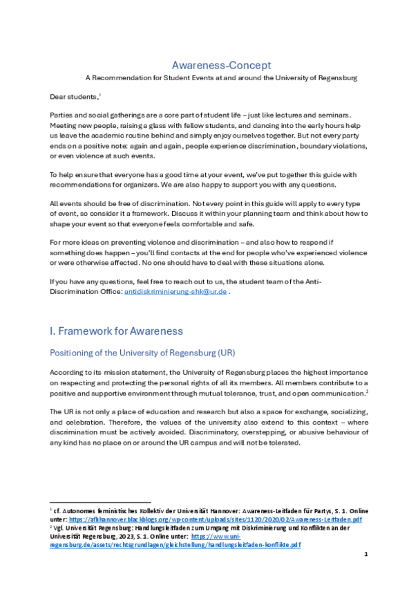 Awareness Concept - working paper