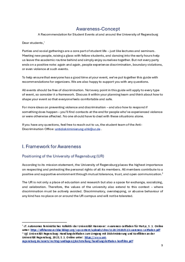 Awareness Concept - working paper