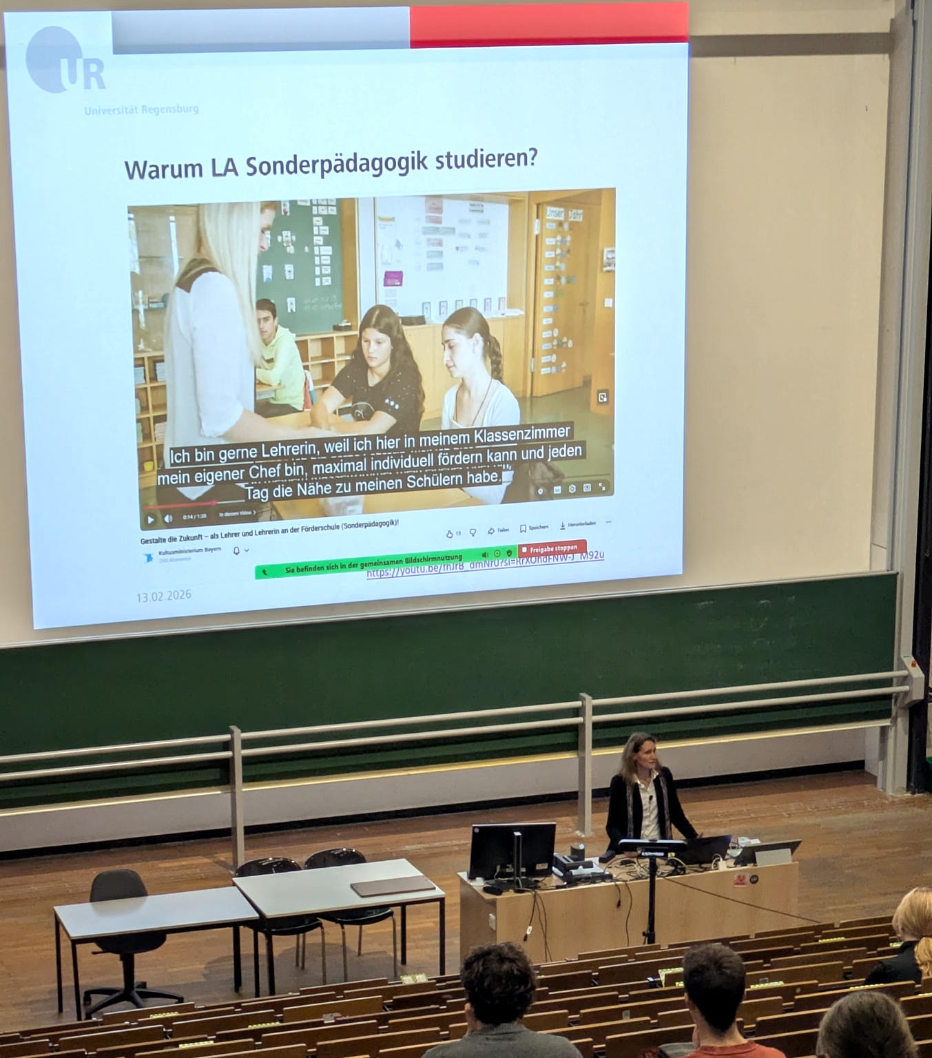 Regensburger Hochschultag - Eindrücke - Kurzvorstellung Sonderpädagogik im Vortrag