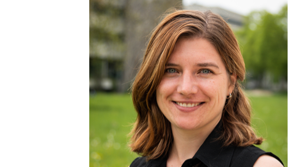 Porträtfoto einer jungen Frau mit schulterlangen braunen Haaren.